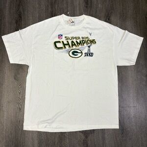 NWT Green Bay Packers Shirt Adult 2XL White Short Sleeve Super Bowl 45 Champion